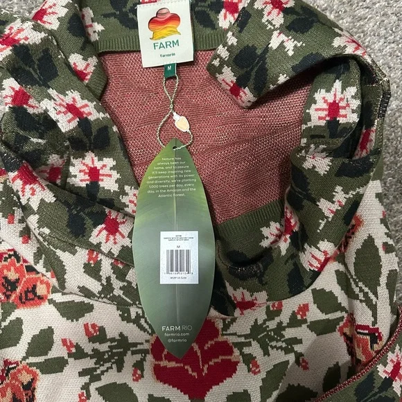 NWT FARM Rio Sand Garden Tapestry Knit Dress size M - Picture 7 of 7